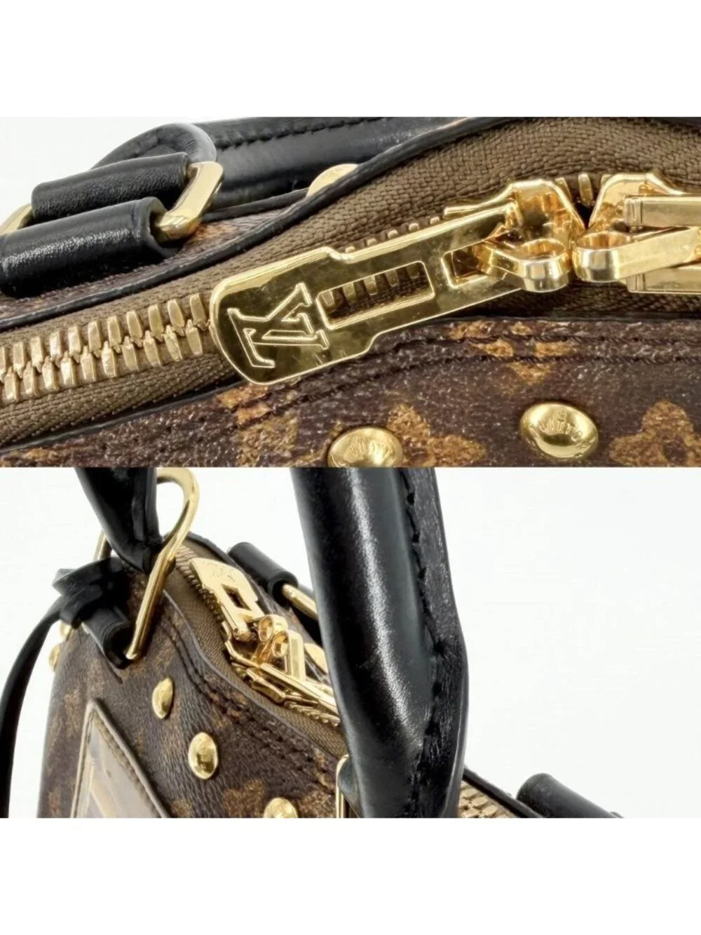 Louis Vuitton 2-Way Transford Monogram Alma BB Handle Mini Shoulder Bag Brown